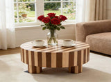 Round Wood Coffee Table, Natural Finish For Living Room W2085P384774
