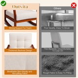 Outdoor Wood Rocking Chair with Detachable Washable Cushions, Patio Rocker with Inclined Backrest, 77259799