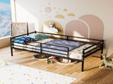 Surround Bed Frame - Classic metal platform bed frame with steel bars supporting the mattress base, W3752P464507