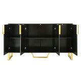 Modern sideboard with Four Doors, Metal handles & Legs and Adjustable Shelves Kitchen Cabinet 51001314