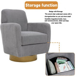 360 degree rotation armchair cotton linen skin friendly fabric ergonomic design living room chair W2113P235637