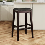 30" Bar Stool, Cherry Finish, Bone Leather Seat B04660608