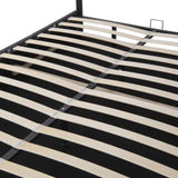 ZUN Full Upholstered Platform Bed with Lifting Storage, Full Size Bed Frame with Storage and Tufted W1670P147576