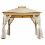 TREXM 10x12 Outdoor Gazebo Tent with Double Roofs, Patio Gazebo with Mosquito Netting, Patio Canopy N715P261155A