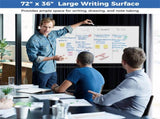 360&deg Rotating Double-Sided Magnetic Whiteboard, 182.8891.44cm Writing Surface Mobile Dry Erase 13556129
