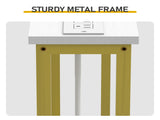 2Pcs 78.74"x5.91"x31.10" Console Table, MDF with Melamine Veneer & Iron Frame, with Power Outlet, 61210454