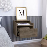 ZUN Busan Modern Floating Nightstand , End Table, Side Table Single-Drawer Design with Sleek Two-Tiered B070137841