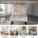 COOLMORE Modern Velvet Armless Accent Living Room Chair / Leisure Chair,Upholstered Fabric Button W39550129