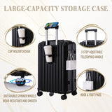 ABS Spinner Wheel Luggage, Carry on Suitcase, with Cup Holder & USB Port & Phone Holder W2787P262957