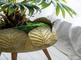 Set of 2 Metal Planter With Wood Legs Stand, LD18.5x23.5" SD15.7x20" W2078P498308
