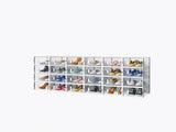 White Small 24-Piece Shoe Storage Box Set 33x23x14cm, Plastic Mesh & Stackable Design 02297430