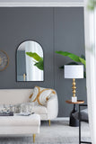 ZUN 24" x 36" Black Arched Mirror with Metal Frame, Wall Mirror for Living Room Bedroom Entryway W2078135282