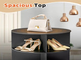 7-tier, 360&deg rotating wood-plastic composite shoe rack, 60*60*184cm, black 06263658