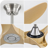 ZUN 60 Inch Outdoor Ceiling Fan Without Light 3 ABS Blade with Smart APP Control W934P156669