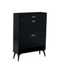 ZUN Shoe Cabinet , Shoe storage shelves, Black 08448154