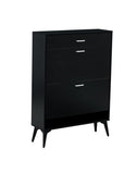 ZUN Shoe Cabinet , Shoe storage shelves, Black 08448154