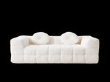 66.5-inch Modern Boneless Couch with Two Circular throw pillows,Skin-friendly lychee-textured W834P366232