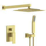 Shower System Shower Faucet Combo Set Wall Mounted with 10" Rainfall Shower Head and handheld shower T3177P269097