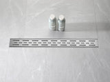28 Inch Linear Shower Drain with Removable Brick Patterned Grate Cover, 304 Stainless Steel Shower 89053086
