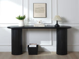Wood Table, Modern Black Table, 56" W fluted entryway table,Black Entry Table Narrow W2729P239171