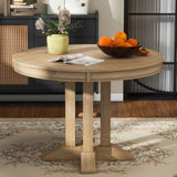 ZUN TREXM Farmhouse Dining Table Extendable Round Table for Kitchen, Dining Room WF305980AAE