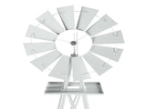 8FT Weather Resistant Yard Garden Windmill White 61519287