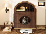 Cat Litter Box Enclosure ,-in-1 Condo Cat Bed, Cat Shelter Furniture with Two-Level Cozy Haven for 60622681