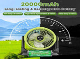 5-in-1 Rechargeable Misting Cooling Fan with 20000mAh Power Bank, 10L Large Water Tank Mist Modes 25264393