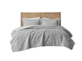 Full/Queen Embroidered Medallion Faux Fur Comforter Mini Set B03597085