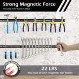 Black Magnetic Tool Organizer Strips - Carbon Steel Construction, Ideal for Clutter-Free 63375487
