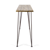 ZUN DENALI INDUSTRIAL WOOD AND METAL BAR TABLE 61327.00