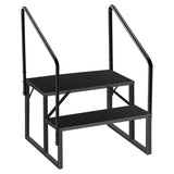 2 Step Ladder with Handrail, Swimming Pool Ladder Above Ground, 660 lb Load Capacity RV Steps with 92093589