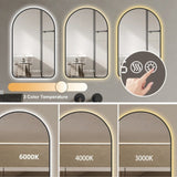 32"x60"Arched LED Mirror for Bathroom,Time and temperature display, Backlight, Anti-Fog, Dimmable, W2709P329053