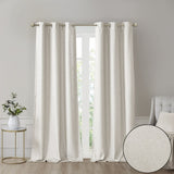 Tonal Printed Faux Silk Total Blackout Curtain Panel Pair B03599834