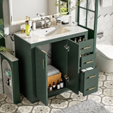 36'' Bathroom Vanity with Ceramic Sink Combo, Solid Wood Frame Bathroom Storage Cabinet, N710P243327F
