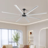 96" Ceiling Fan with Light and Remote Control, 6-Speed Noiseless Reversible DC Motor, 8 Durable W2878P254297