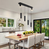 ZUN Angelina 6 - Light Matte Black Kitchen Island Pendant[No Bulb][Unable to ship on weekends, please 82077790