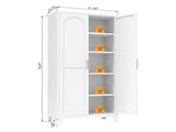 71'' 2 Shapely Doors Cabinet, Metal Storage Cabinet with Doors and Adjustable Shelves, for Bedroom, 57744316