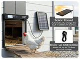 Solar Powered Automatic Chicken Coop Door with 4 Control Modes Light Sensor Timer Remote Manual, 62428970