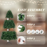 ZUN 7.5 FT Pre-lit Artificial Christmas Tree, APP Controlled Xmas Tree Hinged Branches with 400 RGB 09504553