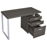 Weathered Grey 3-drawer Reversible Office Desk B062P145661