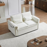 Modern Fabric Convertible Loveseat Sleeper Sofa Couch with Adjustable Backrest, 2 Seater Sofa With W1123P283641