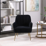Modern Mid Century Chair velvet Sherpa Armchair for Living Room Bedroom Office Easy Assemble W1361102502