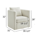 Sutton Ivory Performance Fabric Swivel Barrel Chair B050P322582