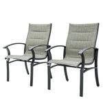 ZUN Patio Dining Chairs Set of 2,Bistro Metal Steel Chair with Textilene Mesh Fabric,Outdoor Armchair W1859113156