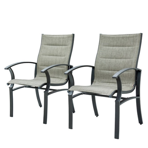 ZUN Patio Dining Chairs Set of 2,Bistro Metal Steel Chair with Textilene Mesh Fabric,Outdoor Armchair W1859113156