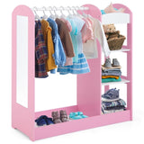 Pink Kids Wardrobe - 37"x15"x39.5" Size, 1 Solid Wood Hanger 1 Upper Shelf 2 Bottom 63793997