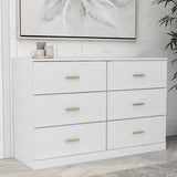 Modern White 6-Drawer Dresser for Bedroom - Ample Storage Wide Chest of Drawers, Sturdy & Safe W1785136021