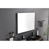 ZUN 48x36 Inch LED Backlit Bathroom Mirror with Metal Frame, Wall Mounted Vanity Mirror with Smart Touch 95902060