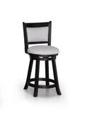 2pc Swivel Pub Stools Counter Height Chair Upholstered Seat Footrest Wooden Dining Room Furniture B011P262365